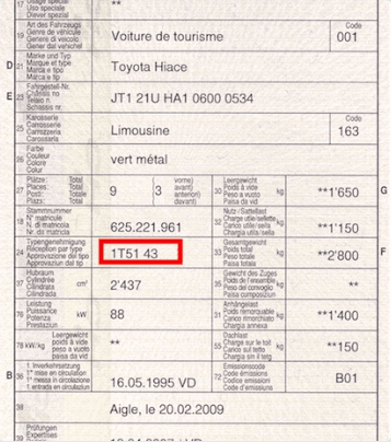 Swiss homologation information